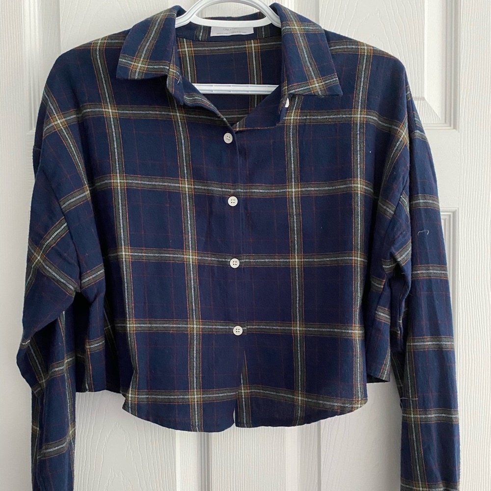 Oak and fort plaid shirt cropped